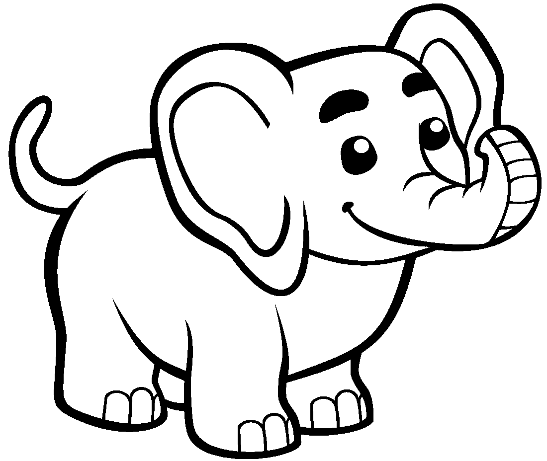 Adorable Baby Elephant Printable Coloring Pages for Kids
