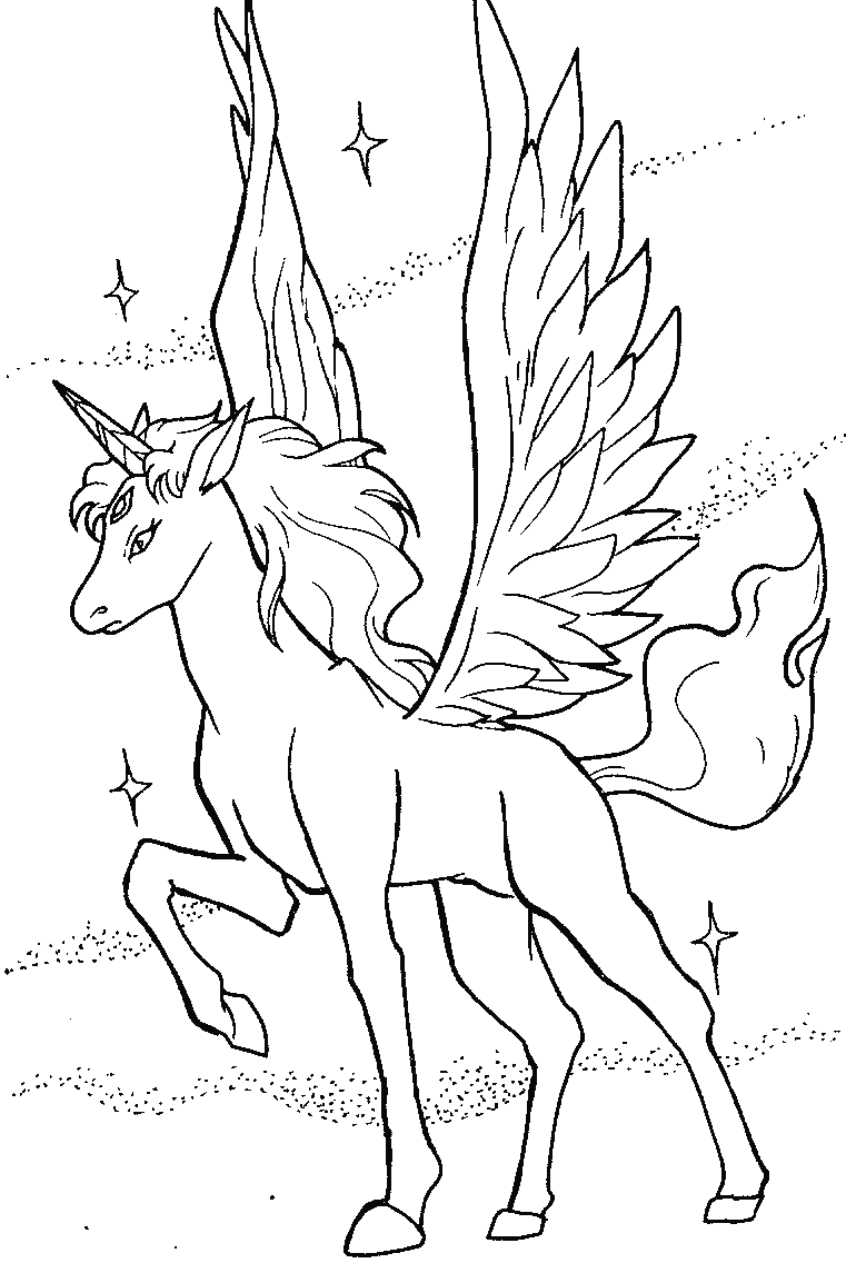 Beautiful Pegacorn Pegasus Coloring Page