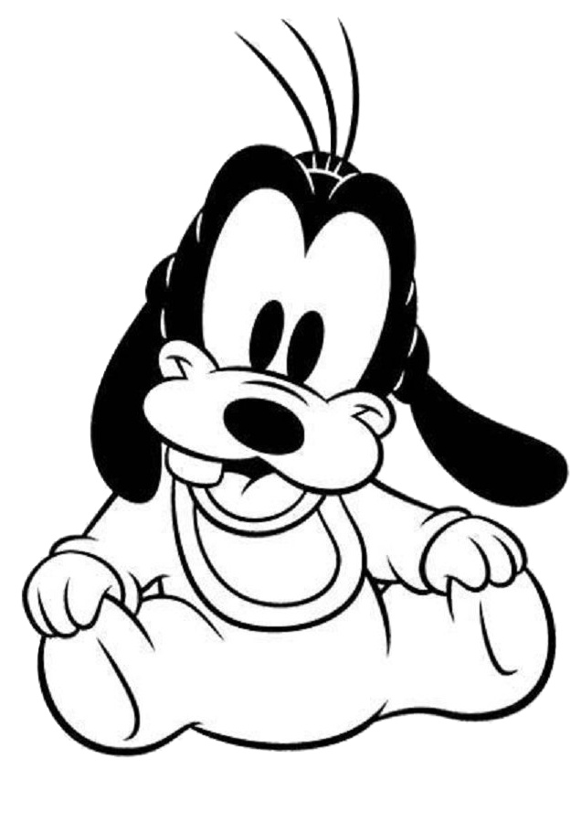 Cute Baby Goofy Dog Mickey Mouse Friends Coloring Pages
