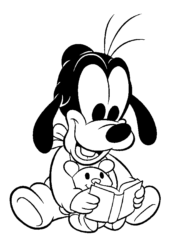 Cute Baby Goofy Coloring Page
