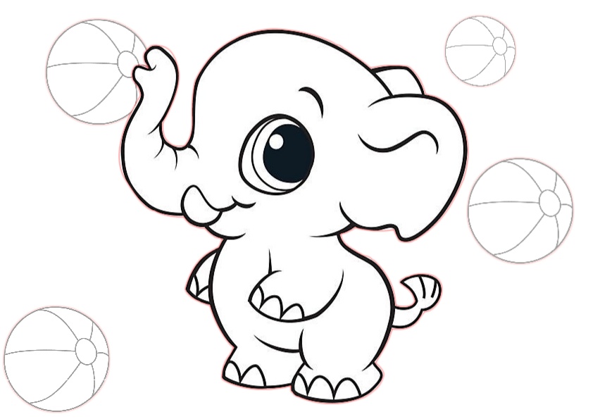 coloring pages of baby elephants