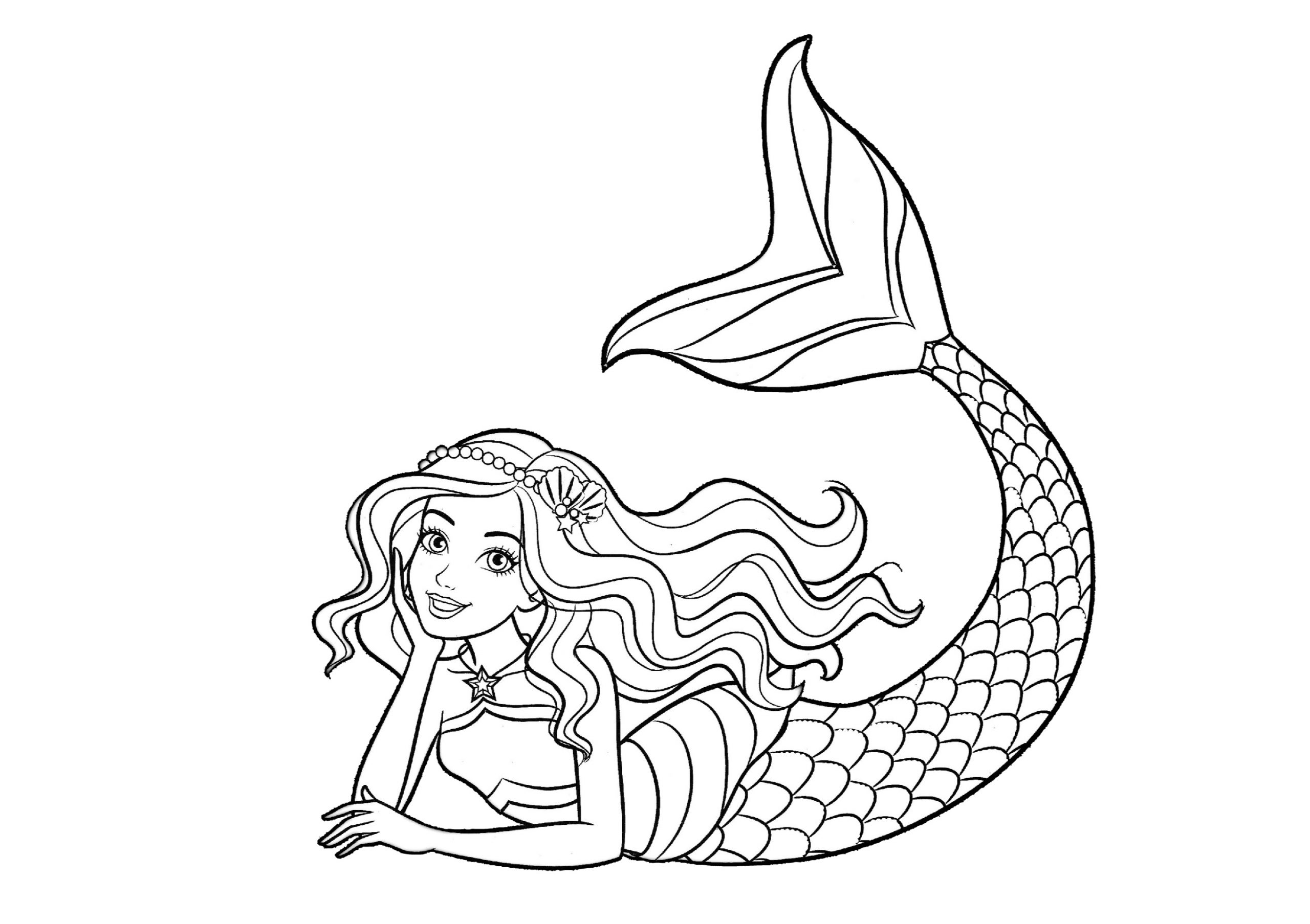 Easy Mermaid Coloring Pages for Teen