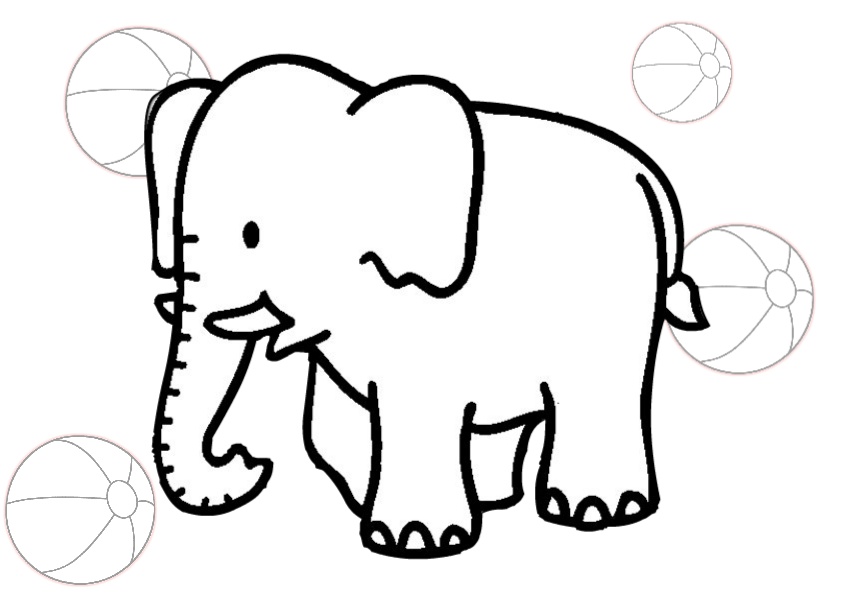 Easy to Draw and Color Preschool Elephant Coloring Pages