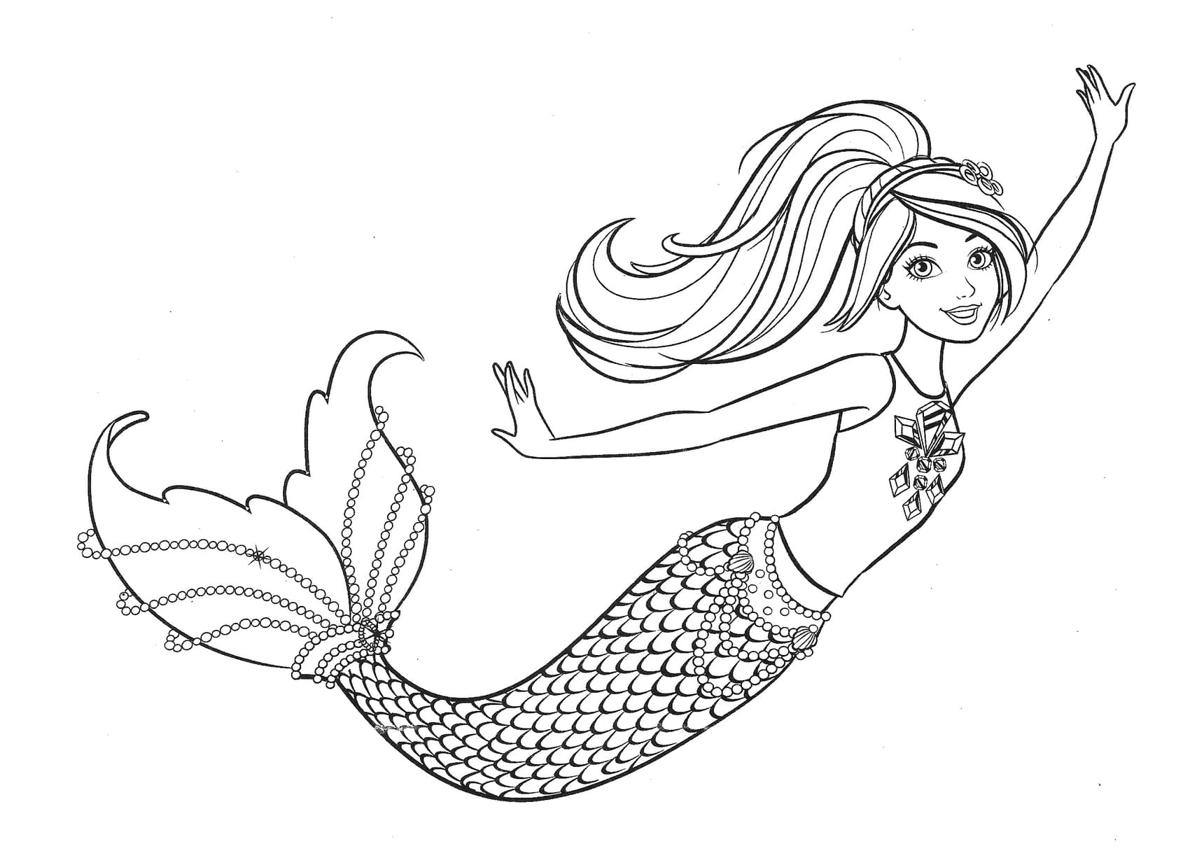 Fancy Mermaid coloring page
