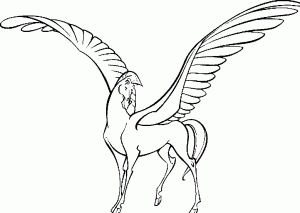 Flying Horse Pegasus Coloring Page
