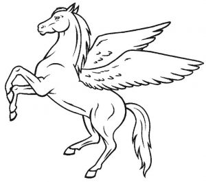 Free Printable Pegasus Winged Horse Coloring Page