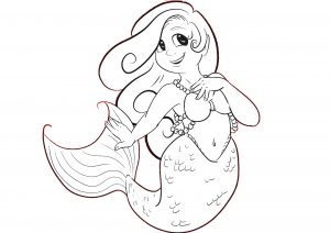 Mermaid Plus-size Chubby Mermaid Coloring Pages