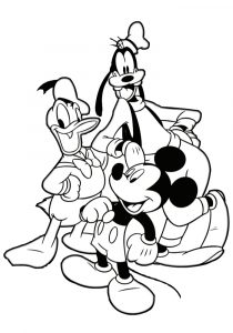 Mickey Mouse and Friends Donald Duck and Goofy Coloring Pages for Kids
