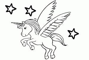 Unicorn Pegasus Fusion Pegacorn for Girls Coloring Page