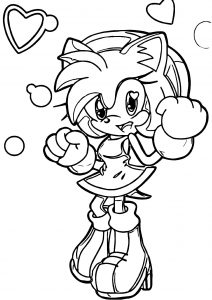 Amy Rose Sonic X Pink Beauty Crush Sonic the Hedgehog Coloring Pages