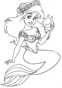 Ariel Little Mermaid Disney Princess Coloring Pages