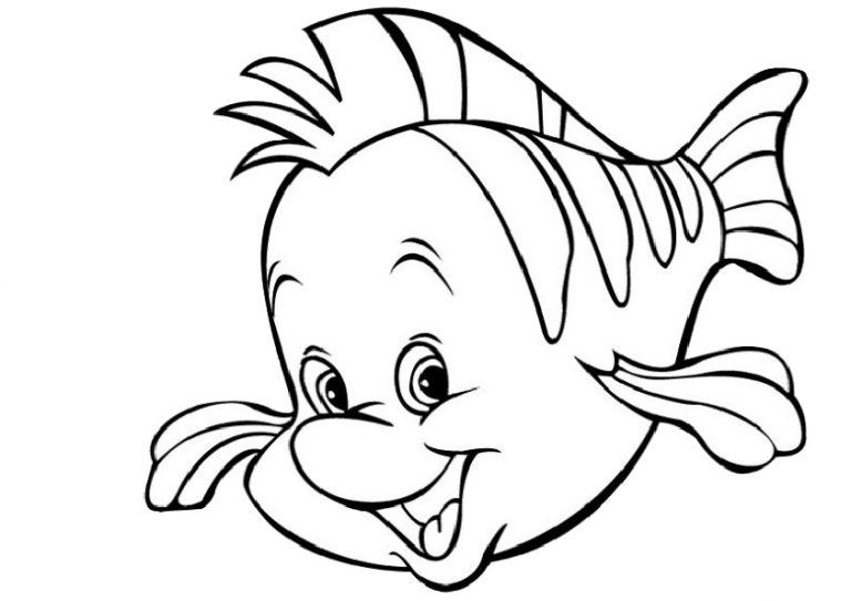 flounder little mermaid coloring pages