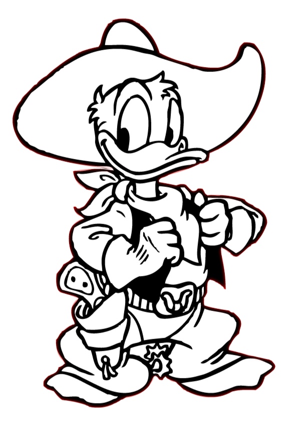 Cow Boy Donald Duck Sheriff Coloring Pages