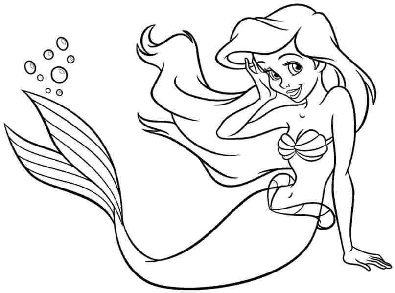 baby ariel disney coloring pages