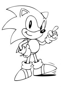 Cute Blue Fastest Hedgehog Free Printable Sonic the Hedgehog Coloring Pages