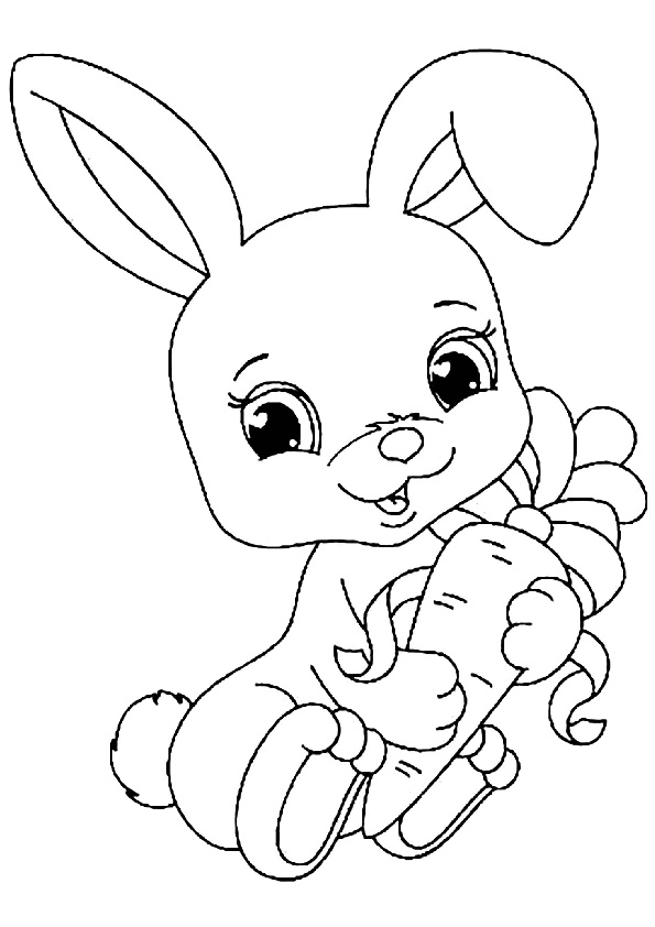 Cute and Adorable Baby Rabbit Coloring Pages Print Color Craft