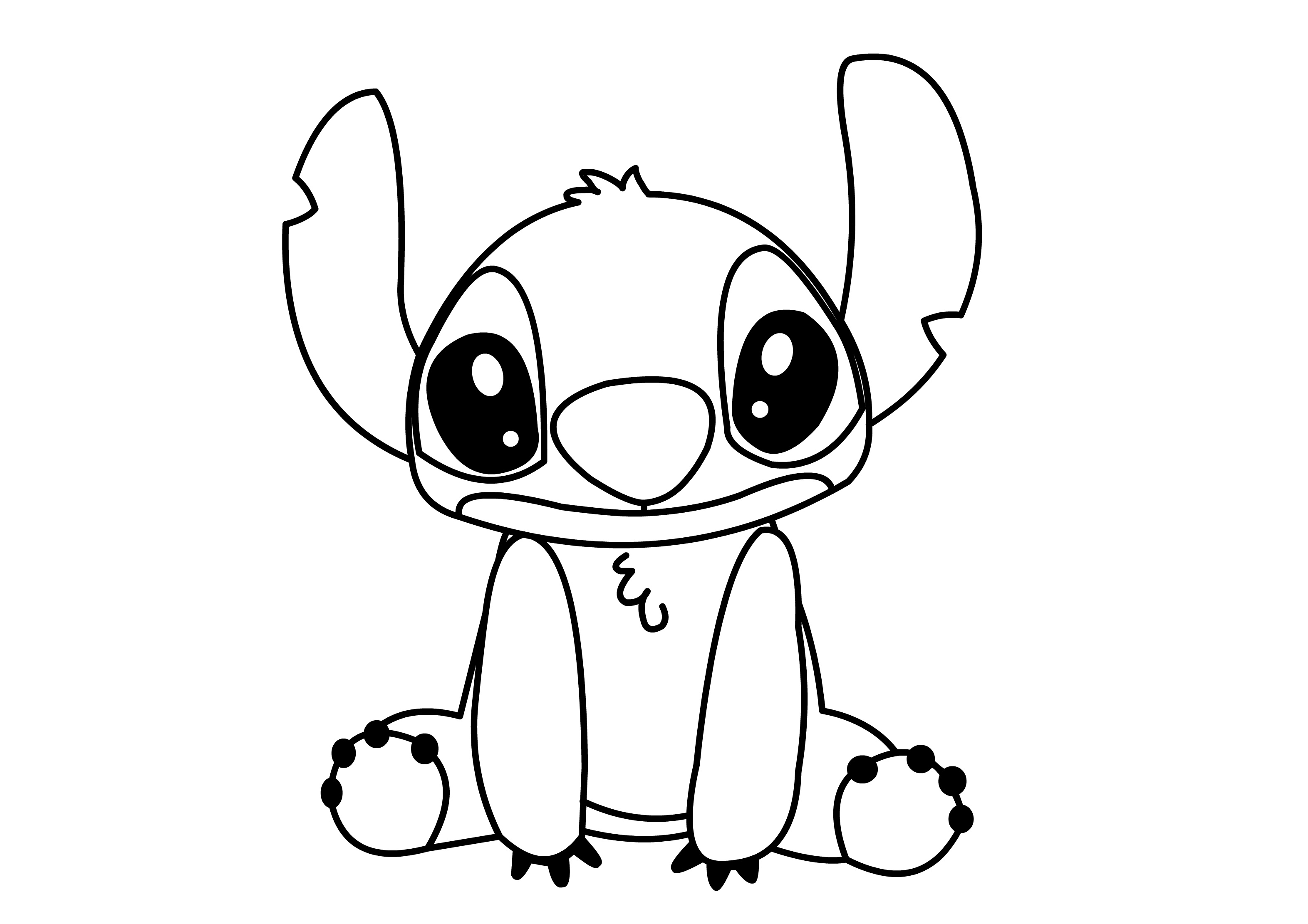 Disney Cute Lilo Stitch Coloring Pages High Resolution Printable Page