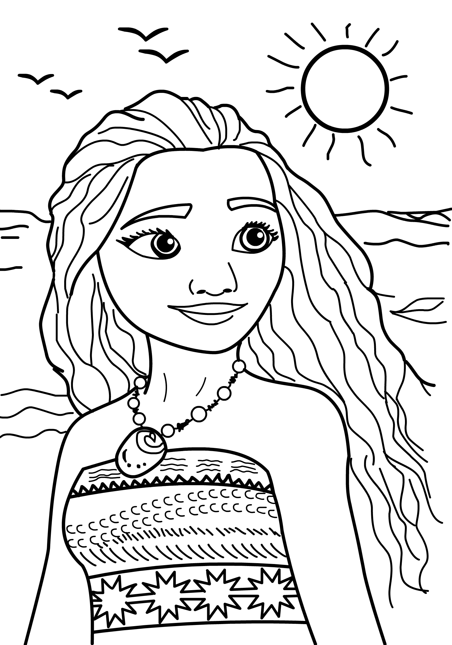 Disney Moana Printable Coloring Pages Disney Princess for Girls