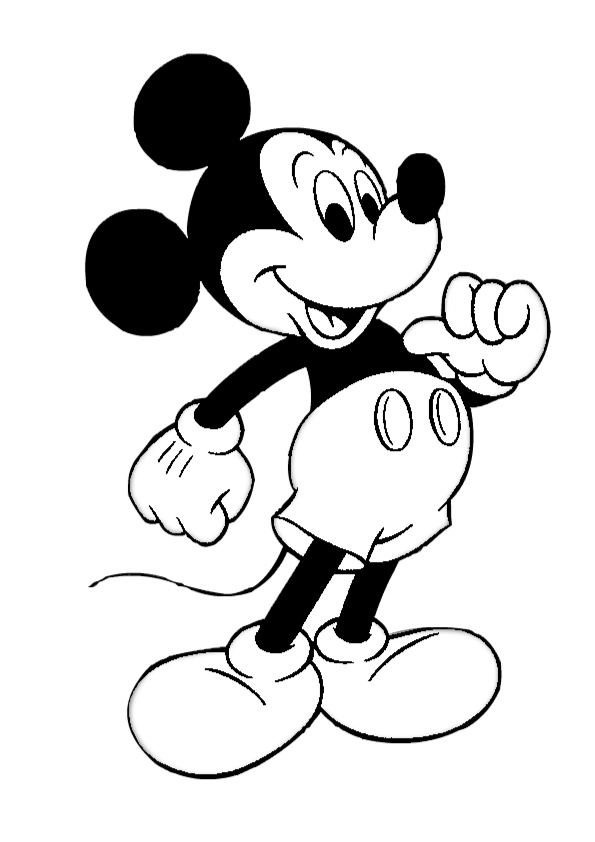 Easy Draw and Color Mickey Mouse Coloring Pages