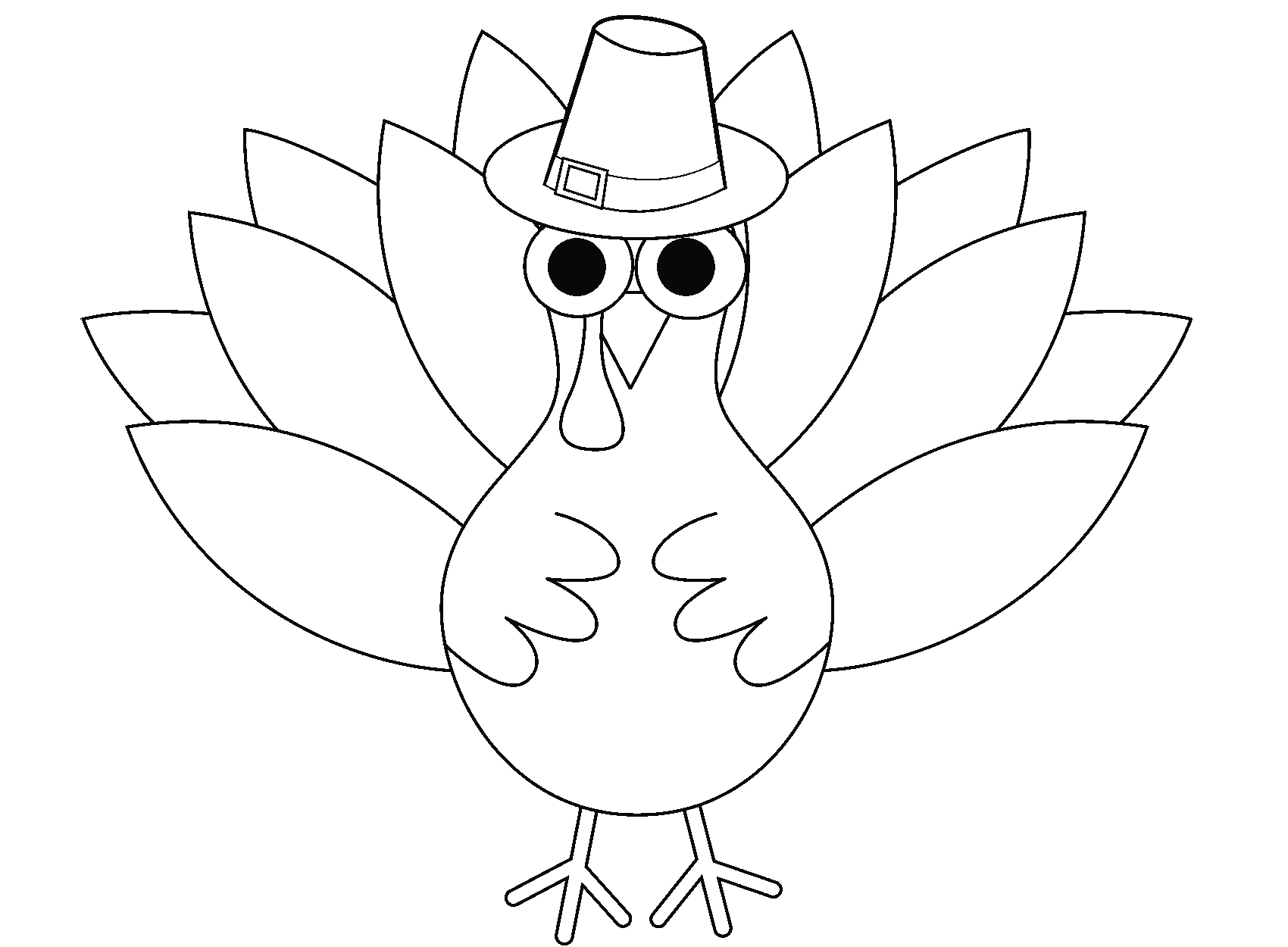 Easy to Draw Thanksgiving Turkey Coloring Pages
