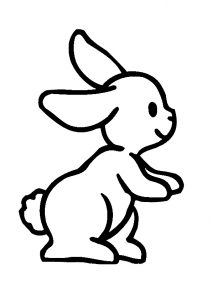 Easy to Draw and Color Rabbit for Preschool Toddlers Coloring Pages