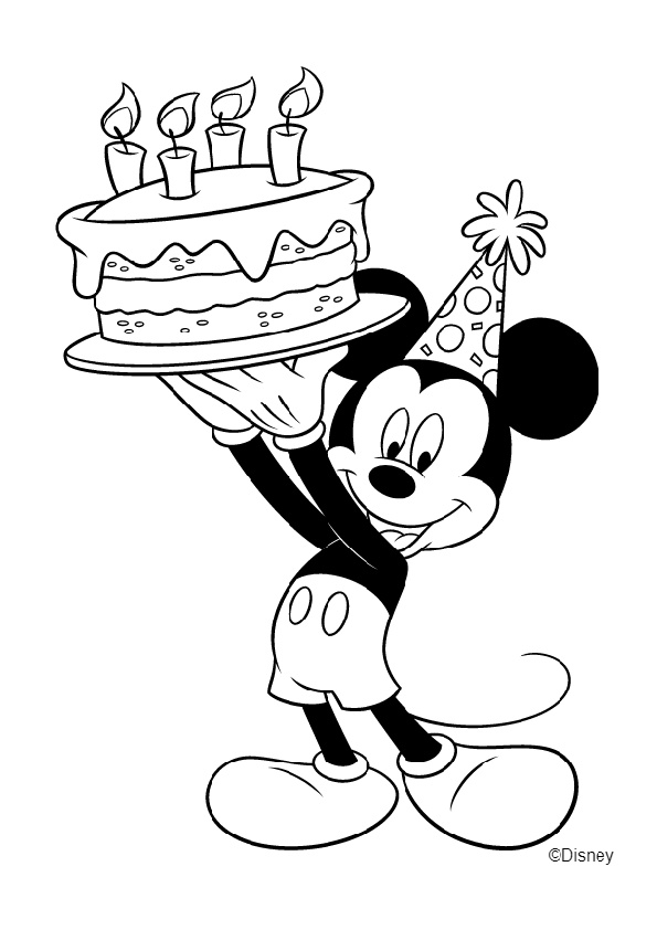 Happy Birthday Mickey Mouse Printable Coloring Pages Coloring Pages