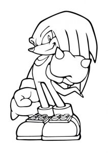 Knuckles Red Powerful Fighter Echidna Sonic the Hedgehog Coloring Pages