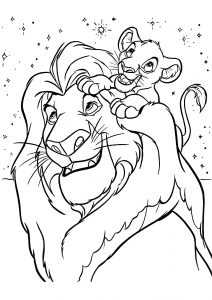 Lion King Mufasa and Simba Disney Coloring Pages