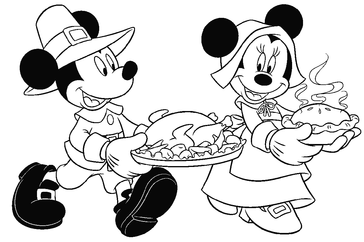 Mickey Mouse Fall Thanksgiving Coloring Page copy