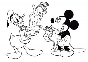Printable Mickey Mouse and Donald Coloring Pages