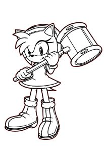 sonic coloring pages amy sonic the hedgehog  print color