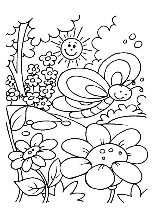 Easy Spring Season Flowers and Blooms Coloring Pages