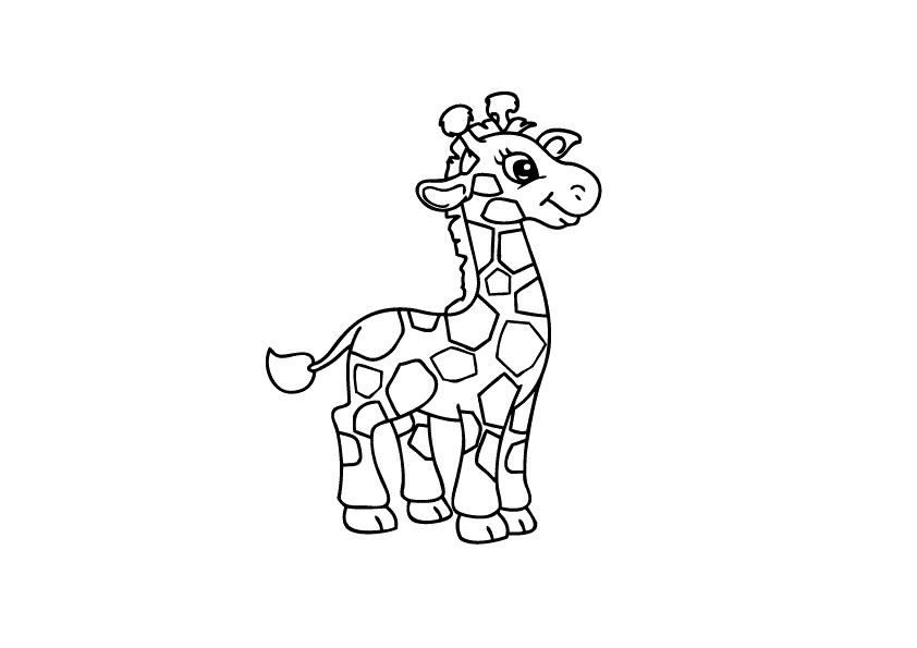 Download Easy to Color Baby Giraffe Coloring Pages for Preschool ...