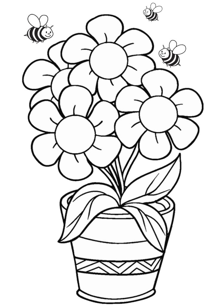 Free Flower Coloring Pages for Kids Printable PDF Print