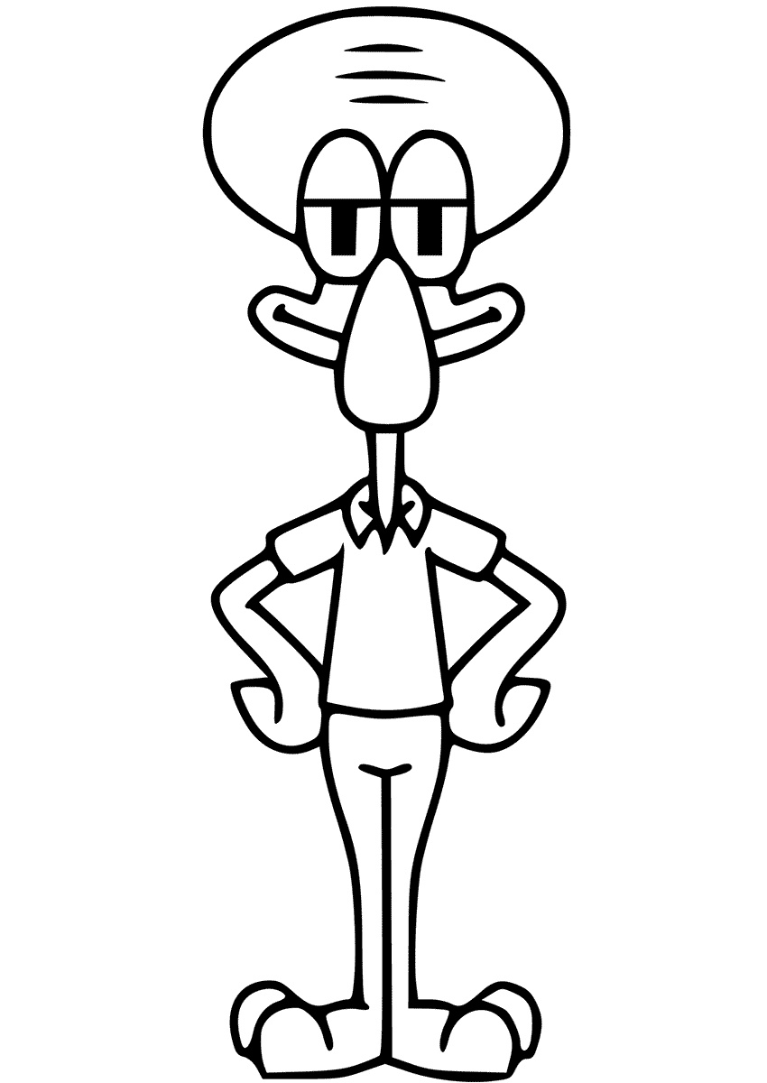 Funny Squidward Tentacles Coloring Pages