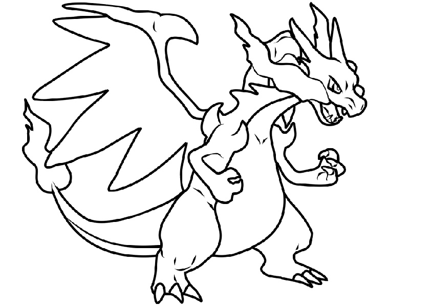 Pokemon Evolution Mega Charizard Coloring Pages Print Color Craft