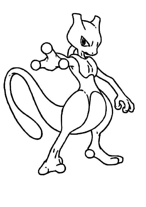Psychic Power DNA Engineered Mewtwo Pokemon Coloring Pages