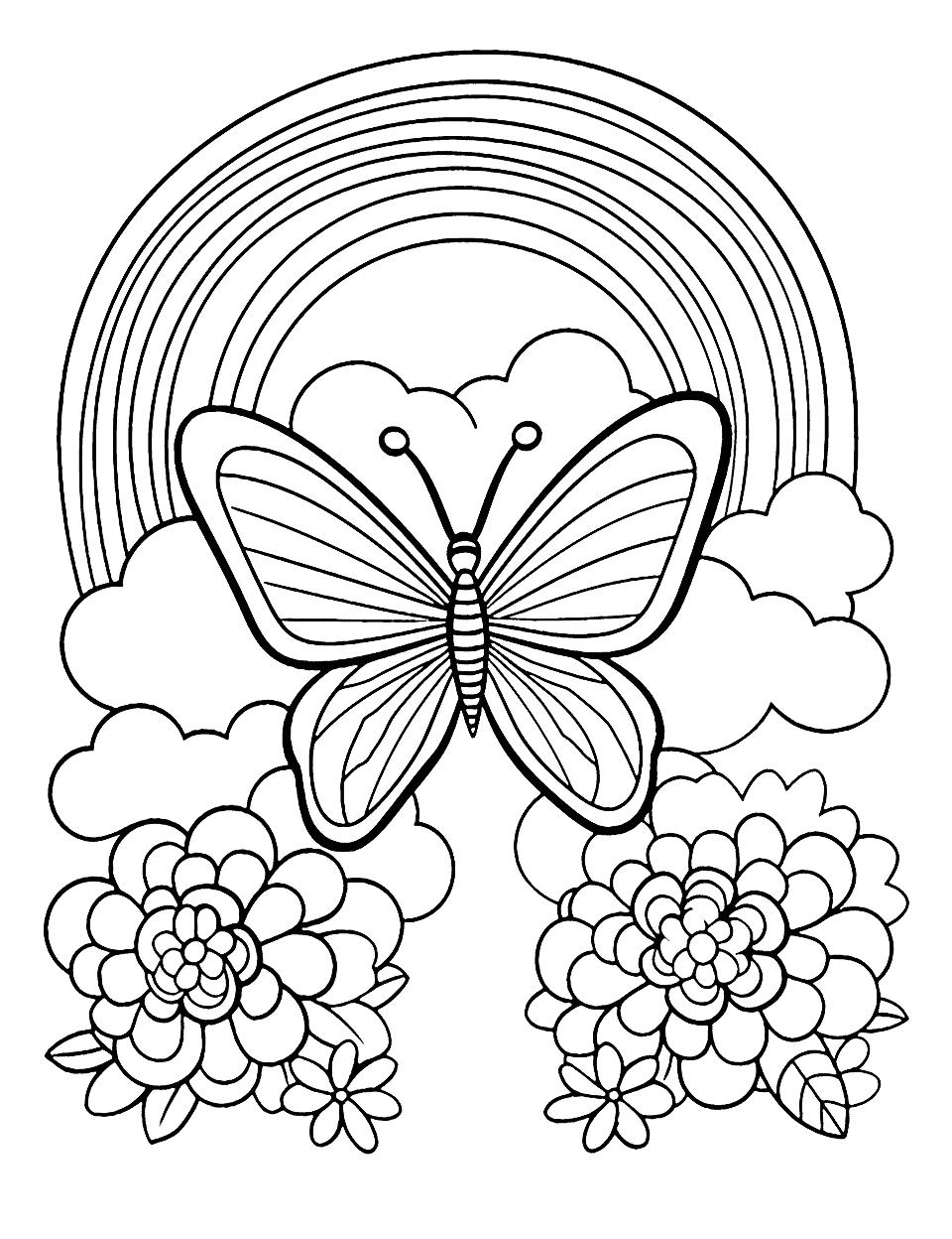 Rainbow Flower Coloring Page
