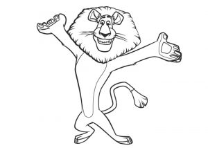 Alex Madagascar Lion Coloring Pages Funny Dance Movements by Alex