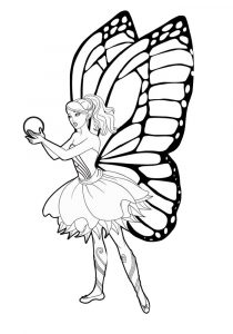 Barbie mariposa and the fairy princess coloring pages