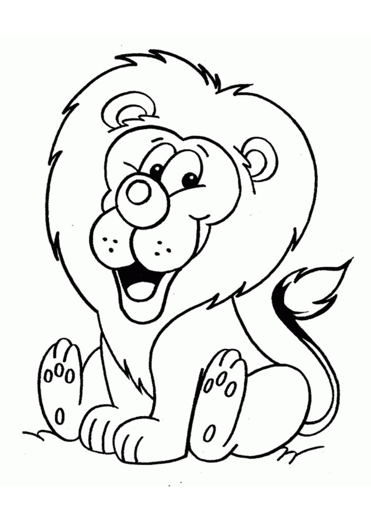 Cute Cartoon Lion Coloring Pages for Toddlers Animal Activities