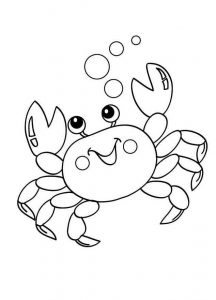 Cute Looking Crab Coloring Pages Crab Catching Bubbles