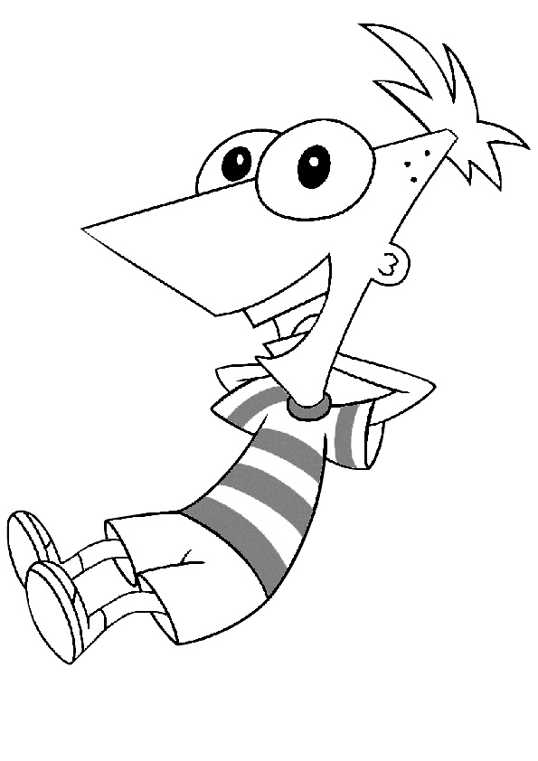 Cute Looking Phineas Coloring Pages