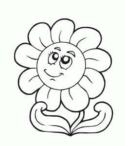 Day Dreaming Cute Sunflower Coloring Pages for Preschool