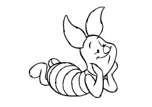 Day Dreaming Winnie Poo Piglet Coloring Page