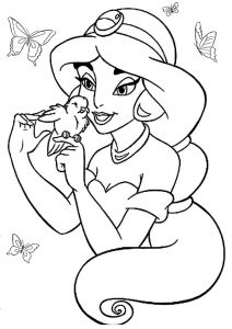 Disney Princess Jasmine Aladdin Coloring Pages