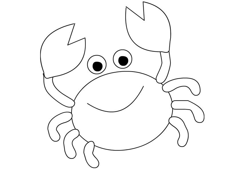 Easy Cartoon Crab Coloring Pages - Print Color Craft