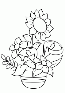 Easy and Pretty Sunflower Coloring Pages
