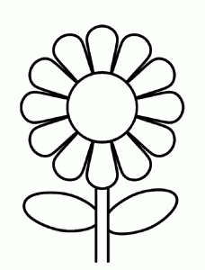 Easy to Draw and Color Preschool Sunflower Coloring Page