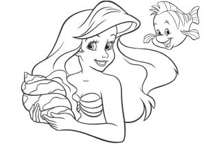 Easy to Draw and Color Princess Ariel Coloring Pages for Toddlers